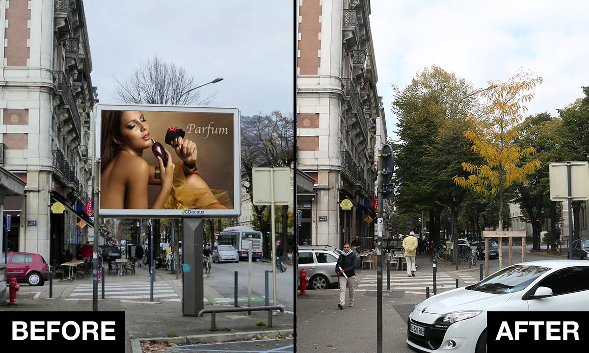 In Grenoble, trees replace billboards