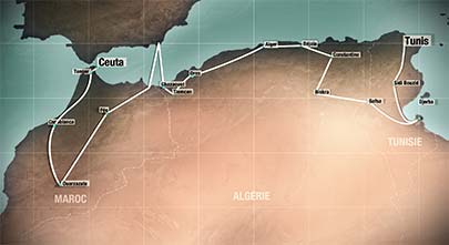 Carte du Tour du Maghreb