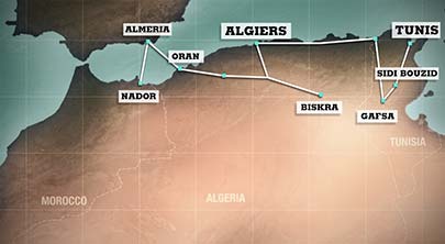 Map of the Tour of The Maghreb
