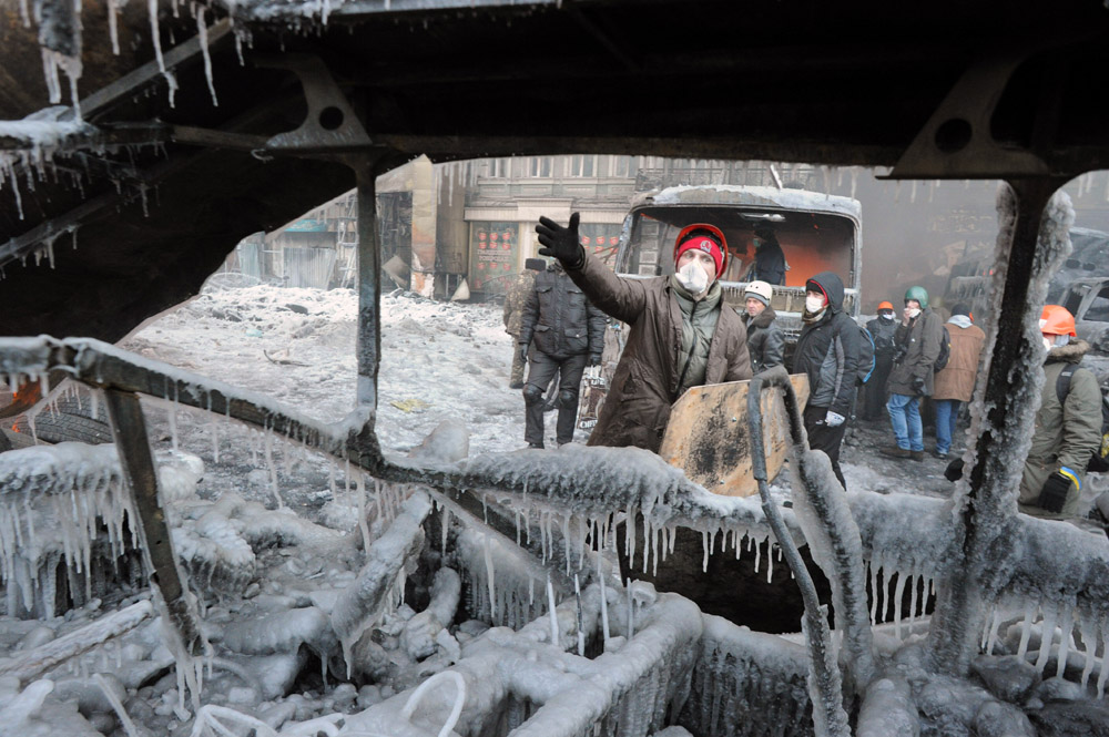 En images  scènes de guerre à Kiev